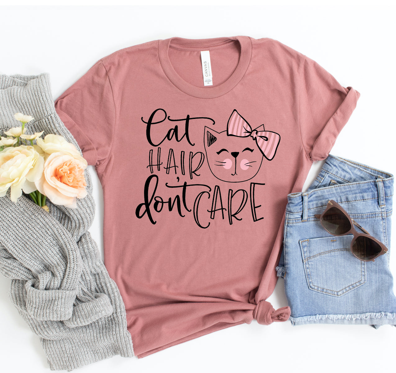 Cat Hair Don't Care T-shirt