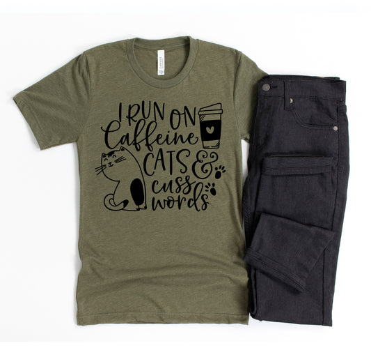 I Run On Caffeine Cats T-shirt